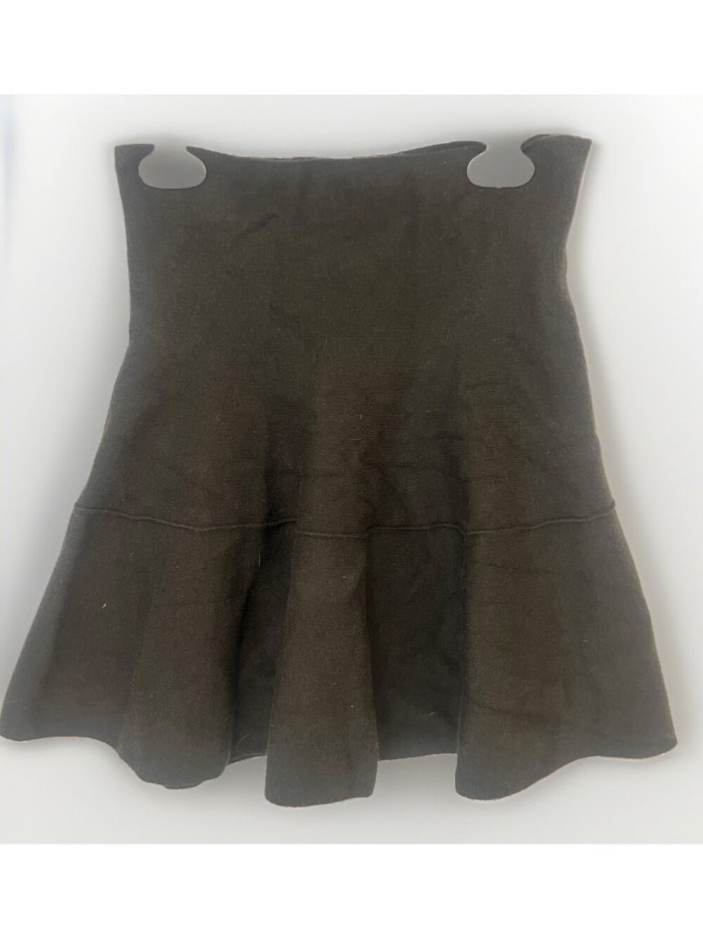 Zara Olive Green High Waisted Knit Mini Skirt Size M Pull On Casual Boho Jj